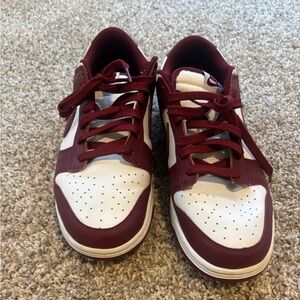 Nike Low-Top Sneakers in White & Burgundy